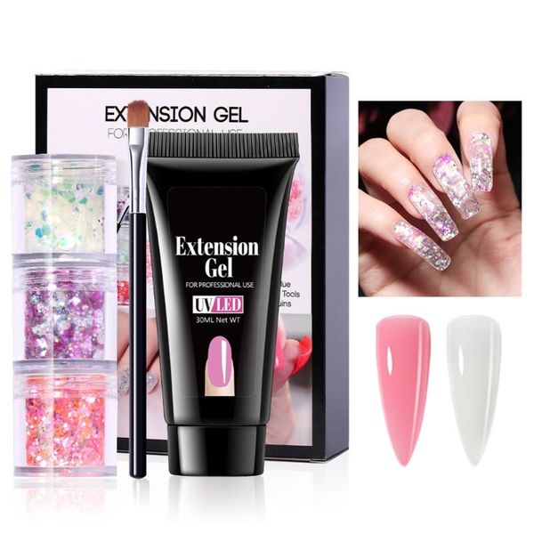

nail art kits 1pcs extension gel glitter set kit with 30ml 3 pcs acrylic powder