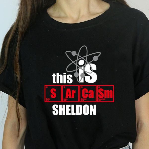 Mulheres A Teoria do Big Bang Gráfico Camiseta Femme Engraçado Harajuku Este é Sheldon T Coreano Tops Kawaii Streetwear