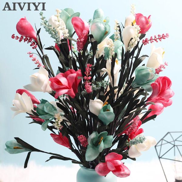 

foreign trade excellent product magnolia artificial flower bouquet wedding family table living room decoration diy fake decorative flowers &