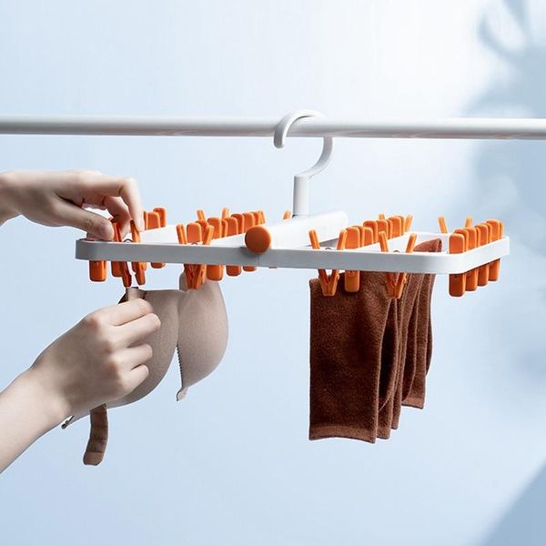 

hangers & racks multifunctional plastic drying rack 24 clip foldable underwear sock hanger woman underclothes storage holder