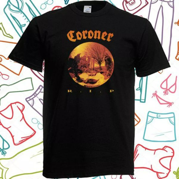 

coroner rip men's black t-shirt size s to 3xl, White;black