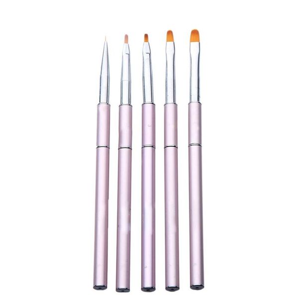 

nail brushes 5pcs art painting brush liner bloom flower pen uv diy manicuring drawing acrylic gel, Yellow