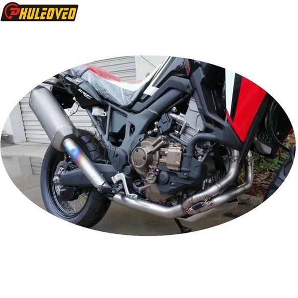 

motorcycle exhaust system titanium alloy full with muffler escape header tube for cfr1000 crf1000l crf1100 crf1100l africa win
