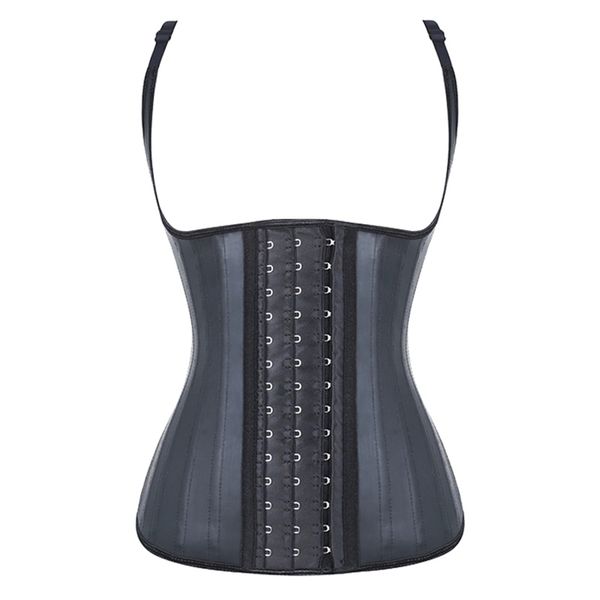 

body shaper 25 steel bones latex vest waist trainer slimming underwear bodsuit belt modeling strap shapers 211218, Black;white
