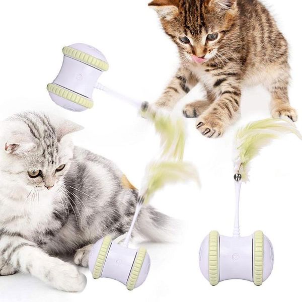 

cat toys electric toy usb charging 360 degree rotating ball balanced chasing interactive swing automatic feather for