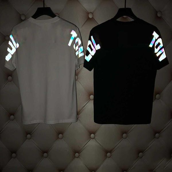 

2023 new t shirts fashion designer clothing europe italy cooperation rome special edition reflective t-shirt men's women's casual, White;black