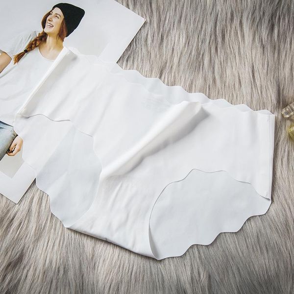 

women's panties solid ladies women wave ice silk underwear traceless comfortable breathable seamless, Black;pink