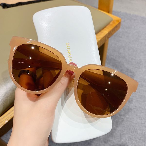 

sunglasses 2021 fashion women's vintage big round sun glasses female oversized shades retro jelly color pink sunglass uv400, White;black
