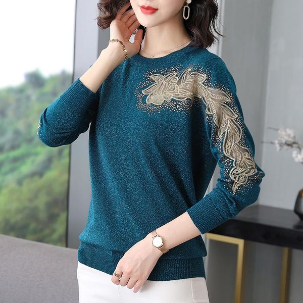 

women's sweaters 2021 women lace sweater elegant patchwork wool hollow sleeve lady o-neck, White;black