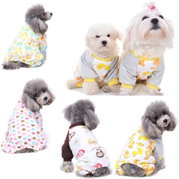 

dog apparel cute pet puppy cotton pajamas teddy soft homewear jumpsuit