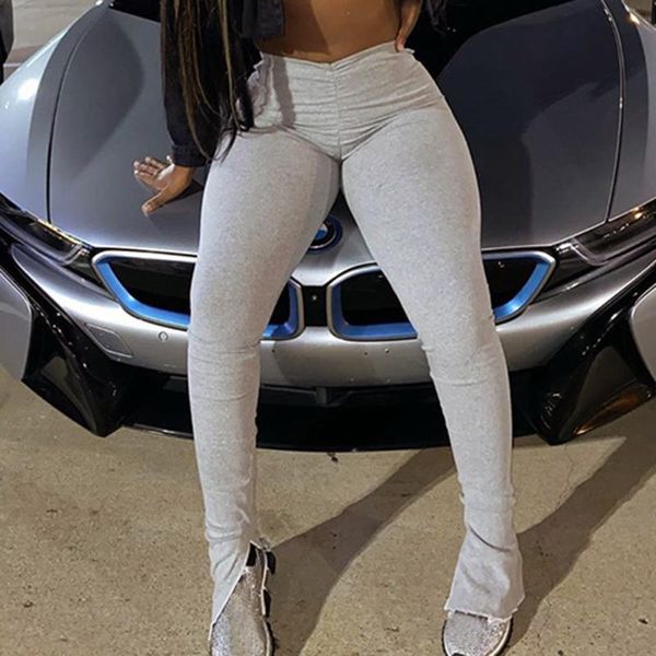 

women's pants & capris stacked leggings sweatpants women ruched legging jogging femme sweat trousers, Black;white