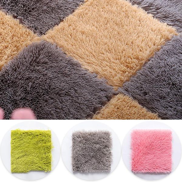 

carpets soft long plush kids rug baby play mattoys foam infant developing mat puzzle interlock floor 30*30 cm anti-slip carpet