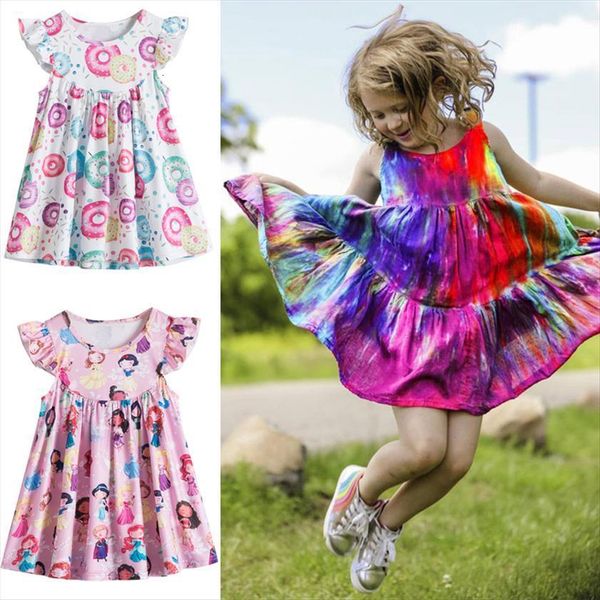 

brand summer toddler girls girl dresses 2 6 years birthday party kids for vocation princess costume children clothing, Red;yellow