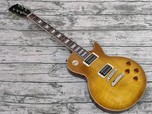 

custom electric guitar, lemon burst, chrome hardware
