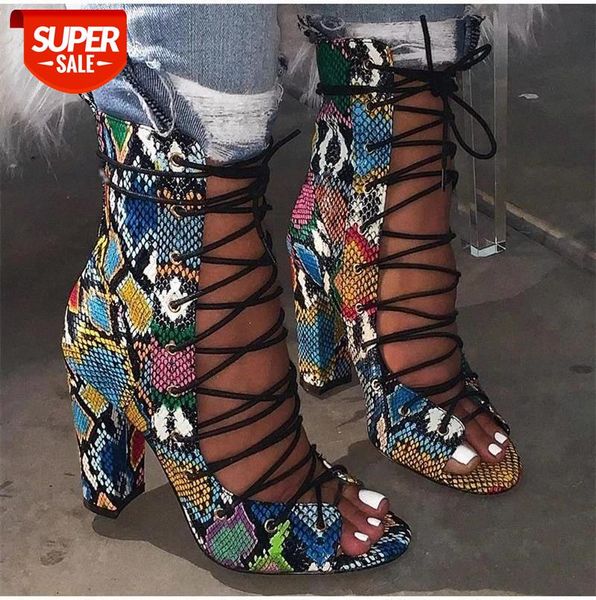 

new cross tied heel pumps green peep toe roman women lace-up boots sandals design ankle boots for women drop ship #j07x, Black