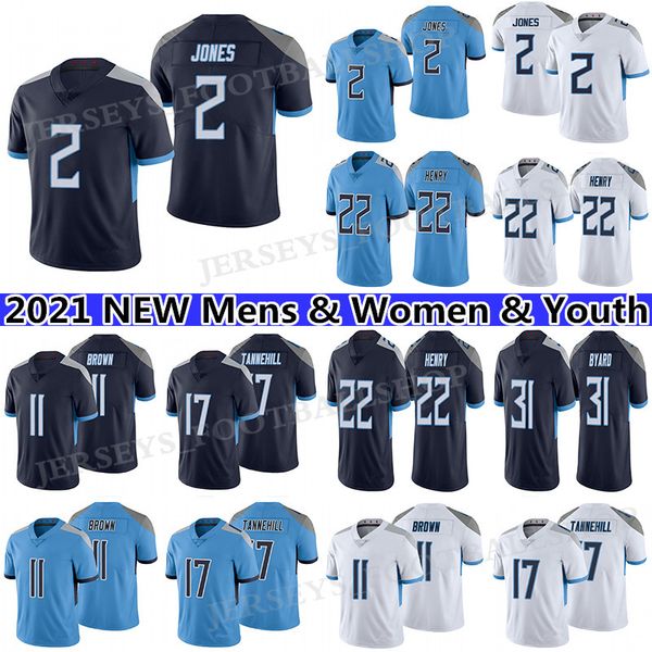 

2 julio jones 17 ryan tannehill 22 derrick henry football jersey 11 a.j. brown 31 kevin byard 9 steve mcnair mens women youth jerseys, Black;red