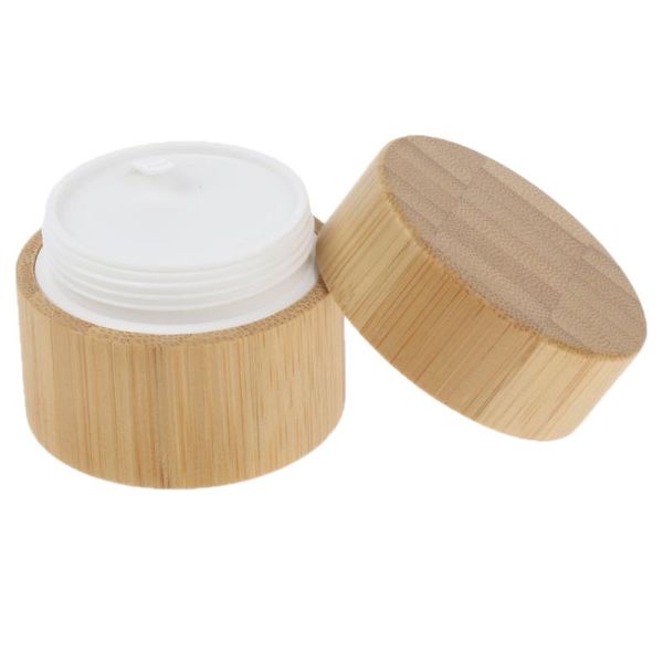 

storage bottles & jars bamboo wooden empty cream jar pot lip face container makeup sample box bottle portable travel use