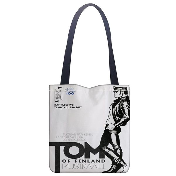 Saco de desenhista Bolsa personalizada bolsa de escola bolsa de viagem de impressão de compras de compras Pintura de lona de um ombro finlandês