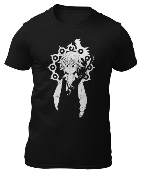 

t-shirt-nanatsu no taizai logo - 7 deadly sins-meliodas-t-shirt -, White;black