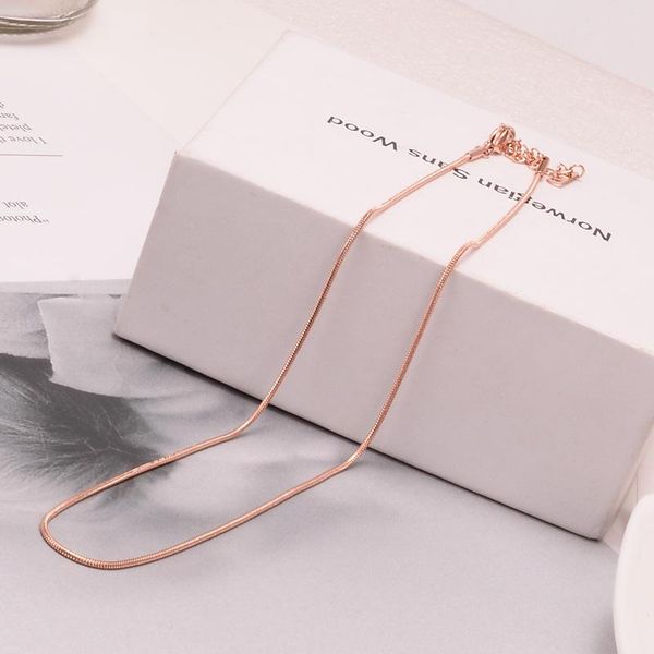 

chains stainless steel snake chain for women neck gold color choker necklaces thin on the minimalist pendant j, Silver