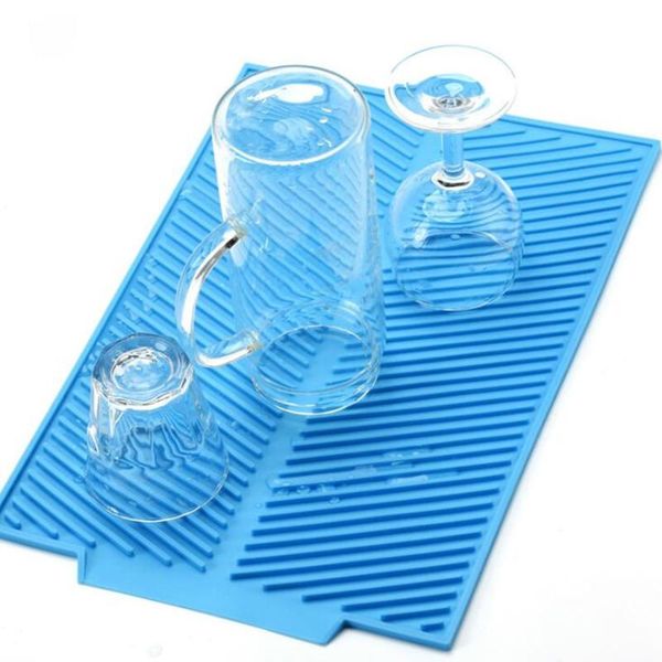 

mats & pads foldable silicone drain pad non-slip drying flume draining mat placemat for kitchen accessories tx-349by