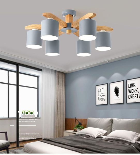 

pendant lamps european modern ceiling lamp simple living room bedroom dining creative wood led decorative chandelier household hall