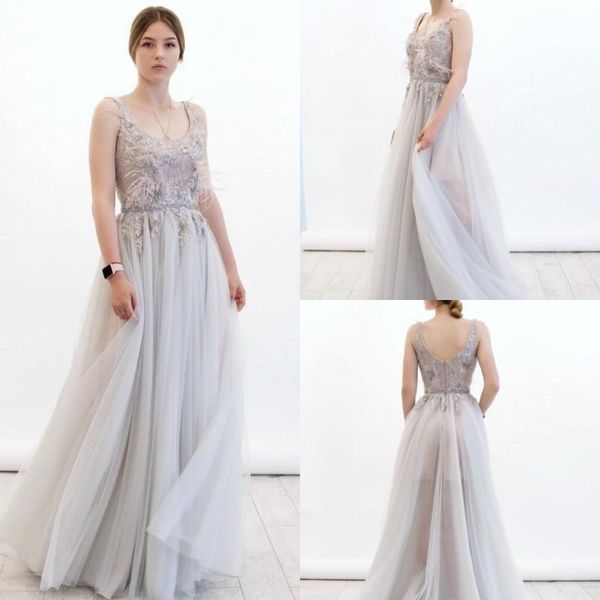 

party dresses 2021 fashion prom scoop neck sleeveless lace appliqued beads feater evening gowns backless plus size formal dress, White;black