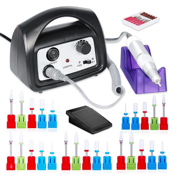 

nail drill & accessories electric drill35000rpm machine with forward reverse rotation manicure milling cutter kit ceramic bits
