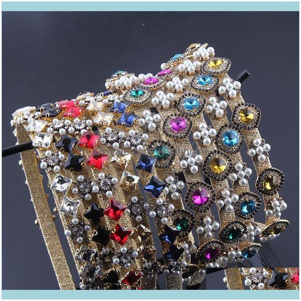 

jewelry jewelryheadmade luxury shiny rhinestone hairband hair aessories wide hoop band headband for women girls wedding 311 clips & barrette, Golden;silver
