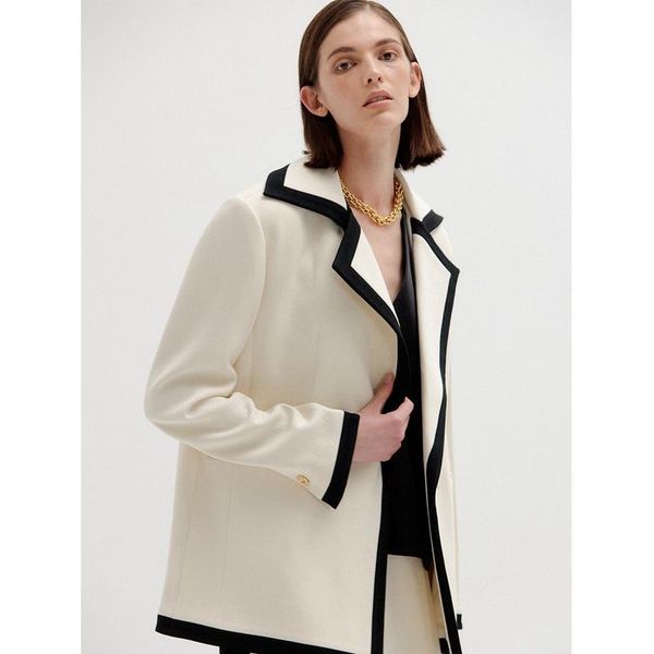 

women's suits & blazers 2021 winter women's jacket zaraing style temperament plaid suit fashion casual lapel cardigan, White;black