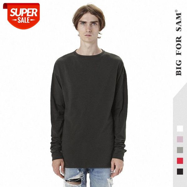 

stitching round hem plus long sleeves men's t-shirt clothing #qf1l, White;black
