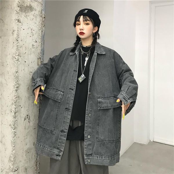 

women's jackets bomber jacket harajuku boho denim vintage clothes baseball college slim casual spring fashion, Black;brown