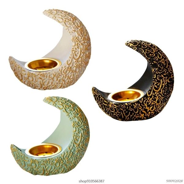 

fragrance lamps eid mubarak arabic al fitr ramadan resin moon incense burner aroma candlestick ornaments home party decor wholesales