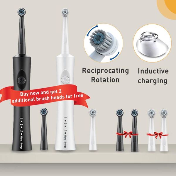 

smart electric toothbrush rotating inductive charging tooth brush oral care with extra replacement head
