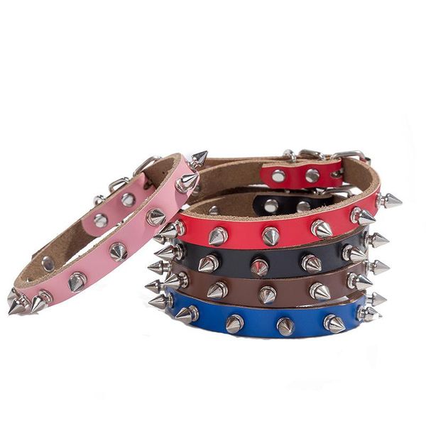 

pure leather rivets pet collar cortex anti-bite accessories leash spot wholesale dog collars & leashes