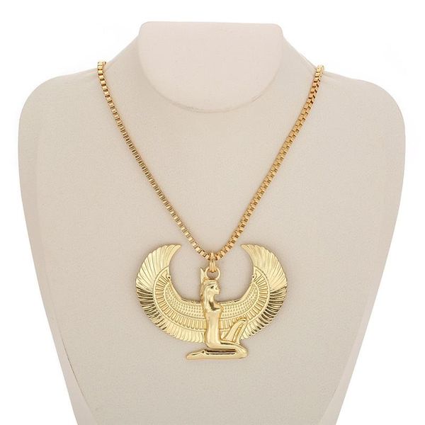 

gold color ancient egypt isis horus pendant necklace for women men fashion punk wholesale hip hop chains jewelry accessories, Silver