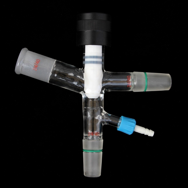 

lab supplies improved glass vacuum cut off adapter with o-ring joints 24/40 , cow 75 degree