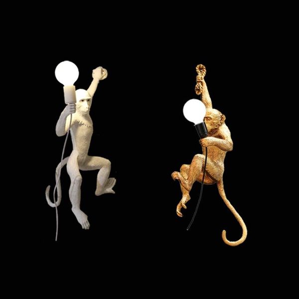 

wall lamp nordic twins resin monkey e27 led creative 3d living room light bedroom lighting ming