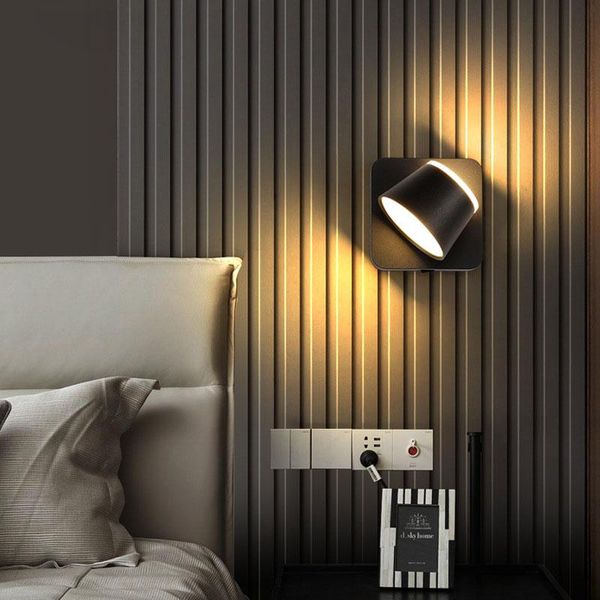 

wall lamp 8w led bedside rotatable mounted reading light fixture switch bedroom