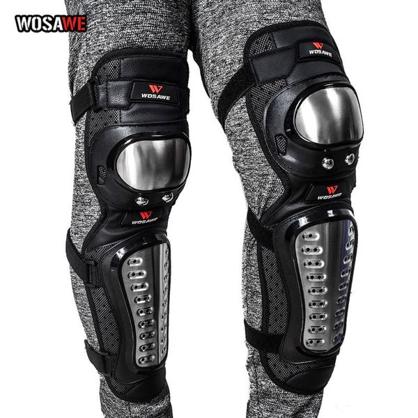 

motorcycle armor wosawe kneepads stainless steel motocross knee guards moto racing riding bike protective gear adult