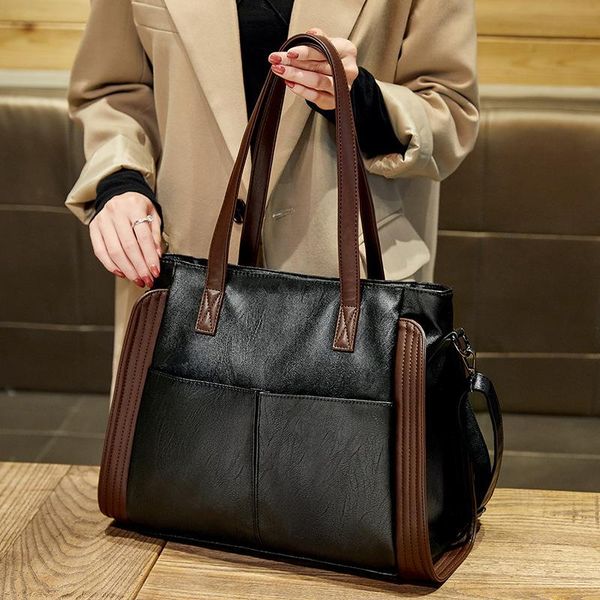 

capacity handbag soft leather messenger bag women 2020 new trendy tote lady shoulder fashion large suabu