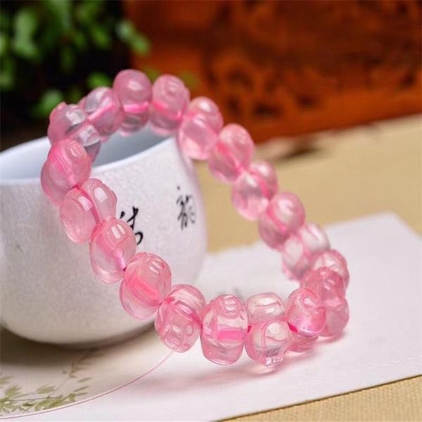 

beaded, strands 10*13mm natural stone animal strand beads bracelet reiki healing pink quartz aventurine rose crystal charms bracelets, Black