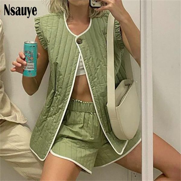 

women's tracksuits nsauye tracksuit women casual warm shorts sets sleeveless jacket vest coat and high waisted two piece set fashion wi, Gray