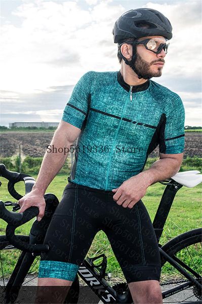 

racing sets 2021 cycling suit jumpsuit men skinsuit outdoor sportswear mtb bike man uniform kit triathlon, Black;blue