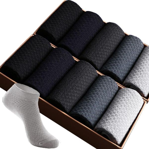 

men's socks 2021 brand bamboo fiber mens ankle summer black male business sock breathable men gifts sokken