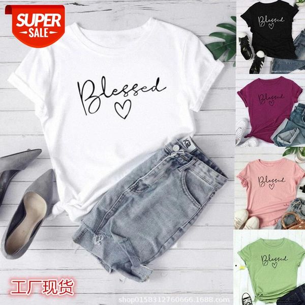 

[in stock]spring and summer europe the united states large size women's letter printing round neck short-sleeved casual t-shirt women #, White