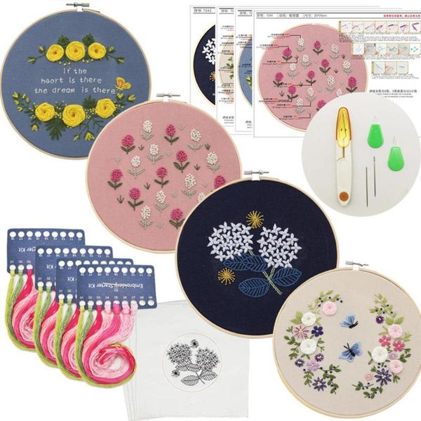 

other arts and crafts 3pcs handmade embroidery tool set three-dimensional flower pattern diy kit for beginner sewing craft