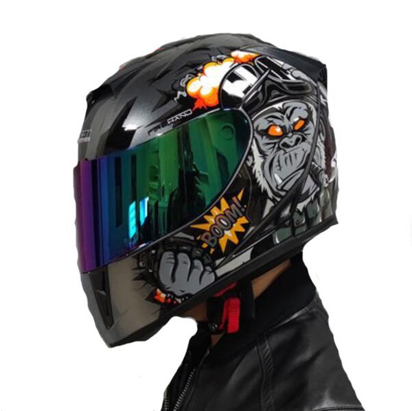 

jiekai helmet male motorcycle open face helmet double lens summer anti-fog personality cool four seasons