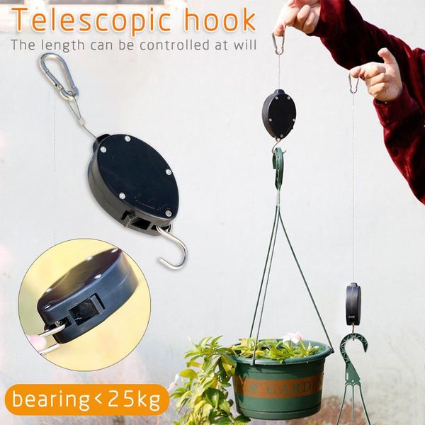 

other bird supplies 1pc pulley hanging basket drop-down hook home balcony hanger gardening flower pot yard cage ligar