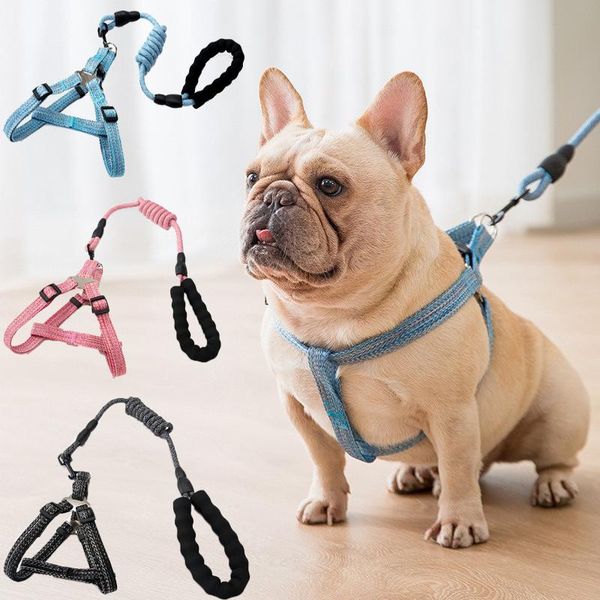 

dog harness and leash set adjustable buckle soft small puppy pet collars chihuahua walking lead accessories & leashes